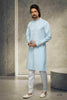 Raivat Ethnic Cotton Printed Work Kurta Pajama In Sky Blue Colour - Distacart