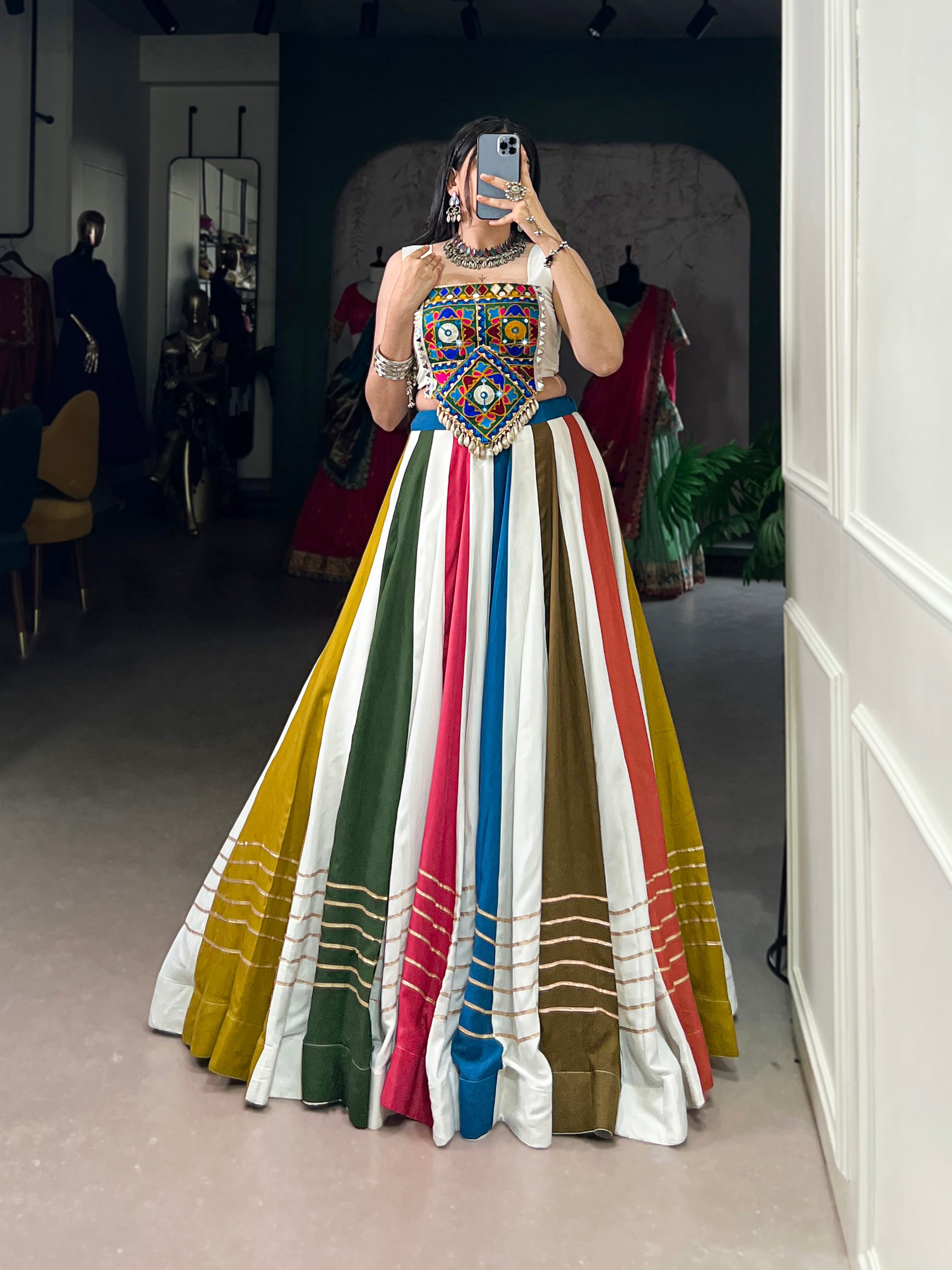 Lorenvalley Pure Rayon Gota Patti Lace Touch Up Lehenga Choli