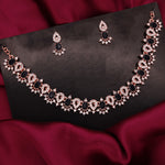 Thumbnail for Tehzeeb Creations Black Colour Ad Studded Necklace Jewellery Set With Matching Earrings For Women And Girls - Distacart