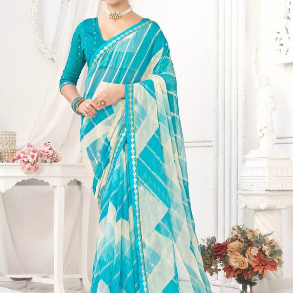 Anouk Geometric Printed Pure Chiffon Saree - Distacart