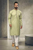 Raivat Ethnic Cotton Printed Work Kurta Pajama In Light Green Colour - Distacart