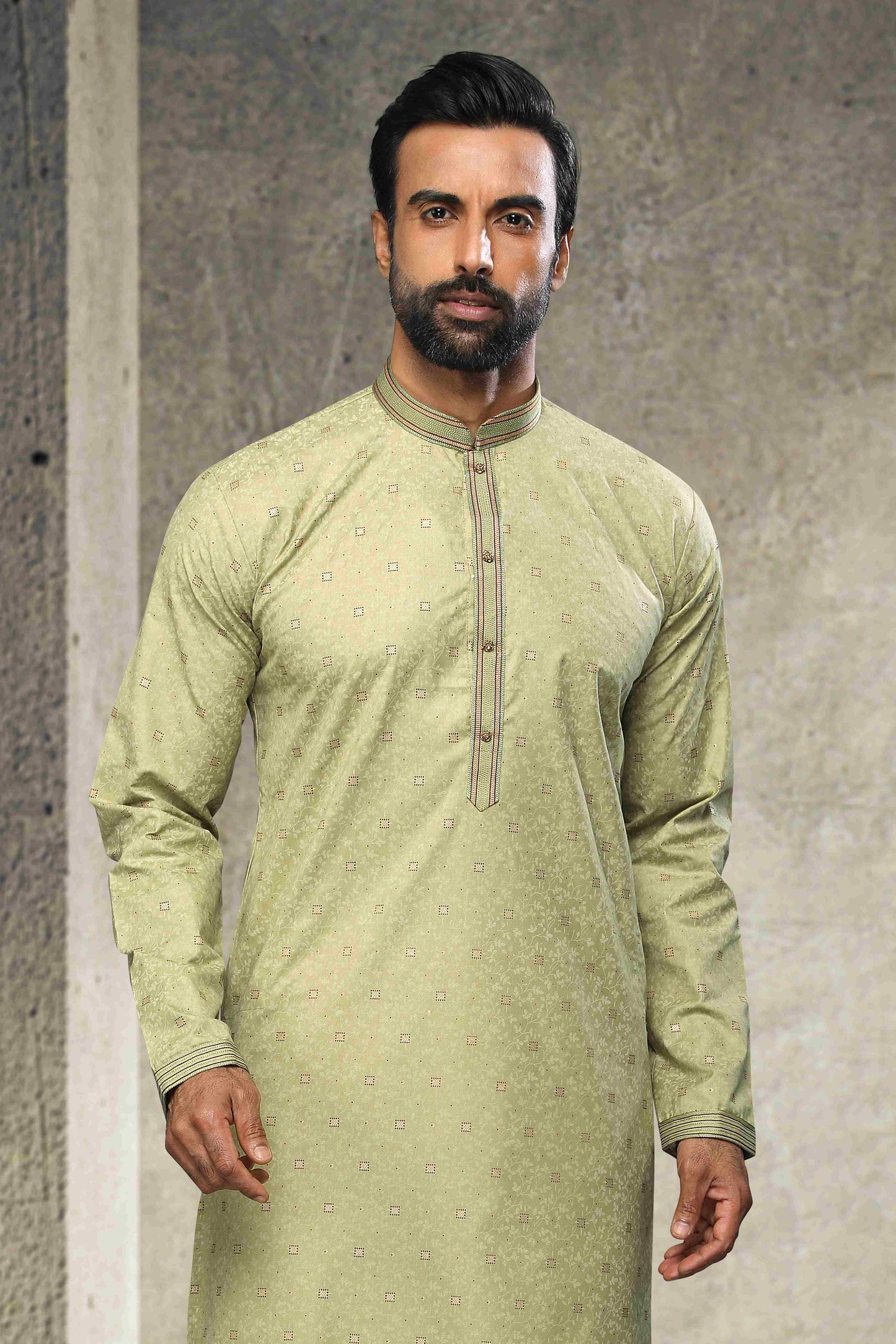 Raivat Ethnic Cotton Printed Work Kurta Pajama In Light Green Colour - Distacart