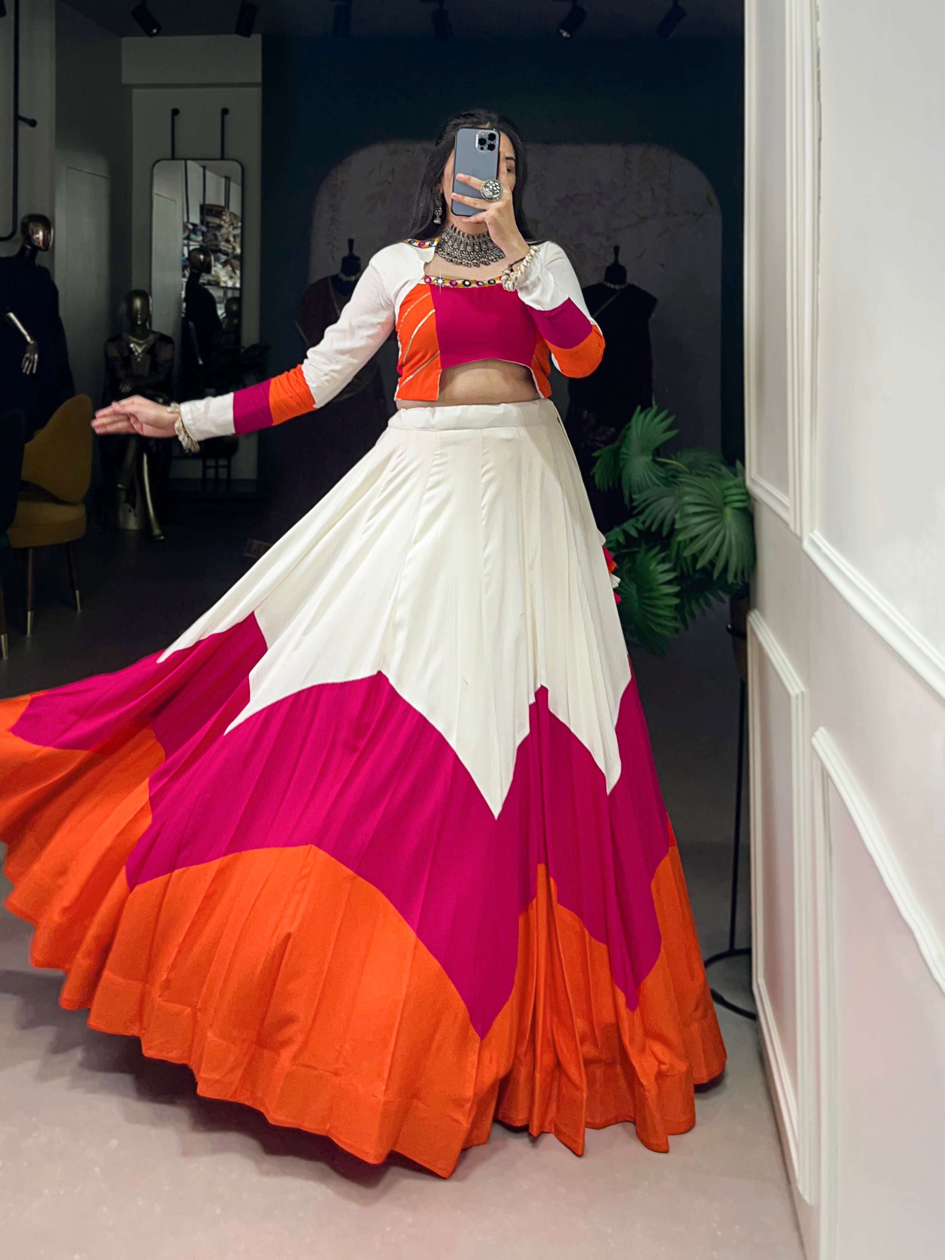 Lorenvalley Pure Rayon Plain Stitched With Canvas And Full Inner Lehenga Choli