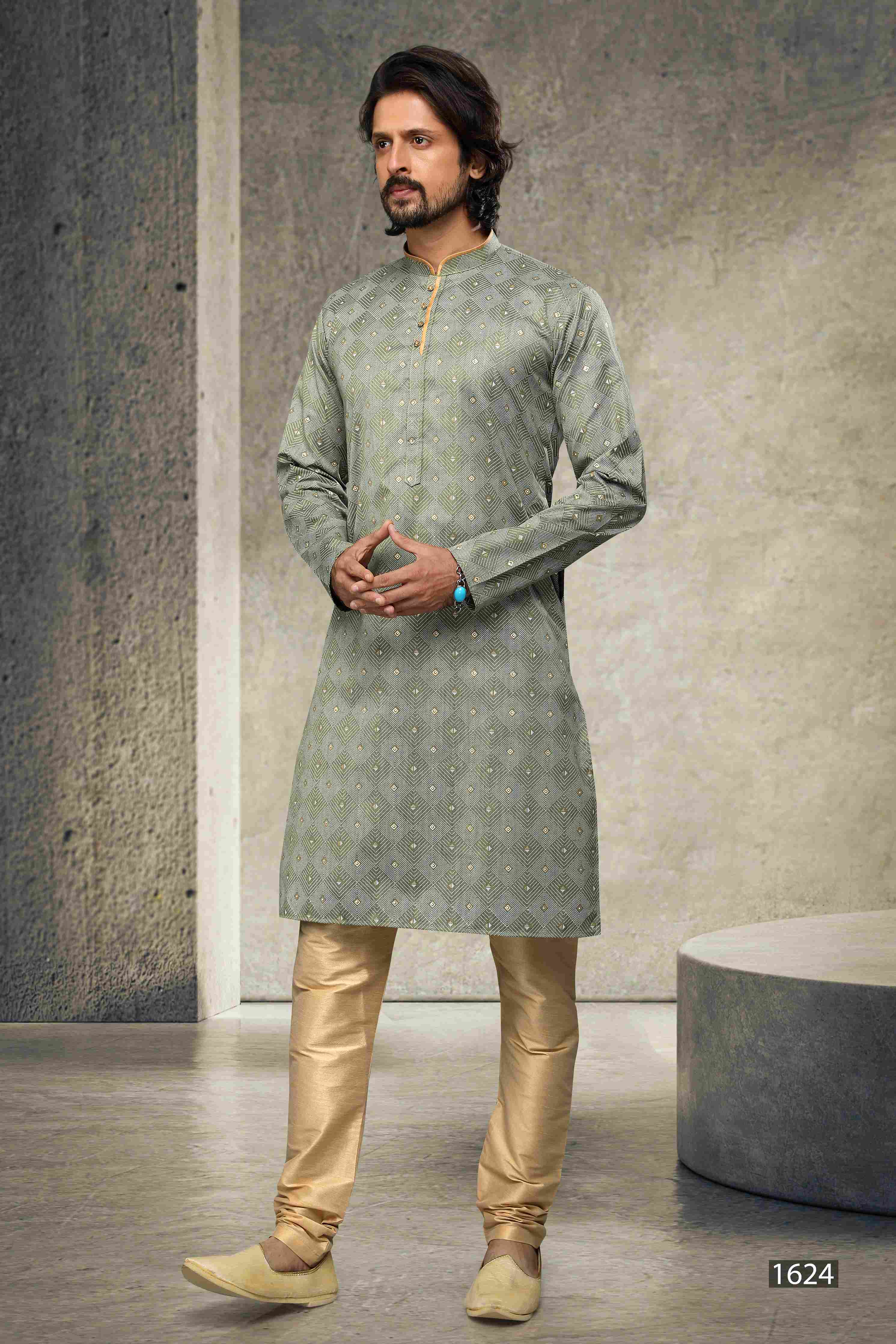 Raivat Ethnic Cotton Printed Work Kurta Pajama In Pastel Green Colour - Distacart