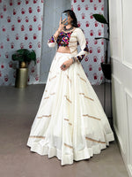 Thumbnail for Lorenvalley White Pure Rayon Sequins Lace Touch Up Lehenga Choli