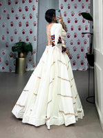 Thumbnail for Lorenvalley White Pure Rayon Sequins Lace Touch Up Lehenga Choli