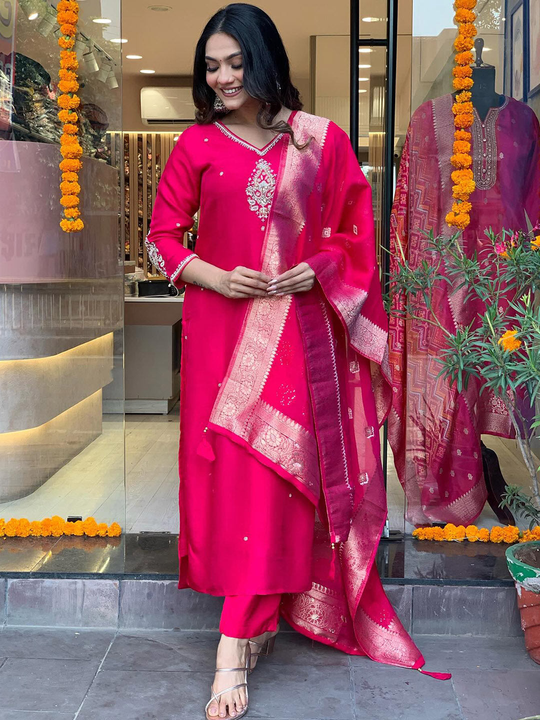 Kalini Regular Kurta with Trousers & With Dupatta - Distacart