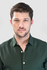 Thumbnail for Xkind Bottle Green Plain Slim Fit Shirt