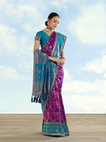 Thumbnail for Monjolika Fashion Purple Banarasi Silk Saree With Zari Woven Design - Distacart