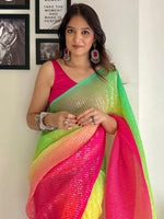 Thumbnail for Anouk Embellished Sequinned Pure Georgette Designer Saree - Distacart