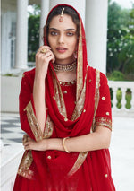Thumbnail for Anaita Red Georgette Lehenga Choli With Sequence & Thread Work - Distacart