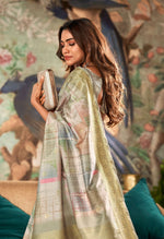 Thumbnail for Anaita Grey Designer Digital Printed Soft Silk Saree With Blouse - Distacart