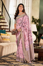 Thumbnail for Anaita Lavender Designer Digital Printed Soft Silk Saree With Blouse - Distacart