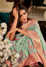 Thumbnail for Anaita Green Designer Digital Printed Soft Silk Saree With Blouse - Distacart