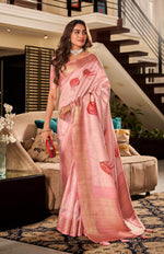 Thumbnail for Anaita Light Pink Designer Digital Printed Soft Silk Saree With Blouse - Distacart