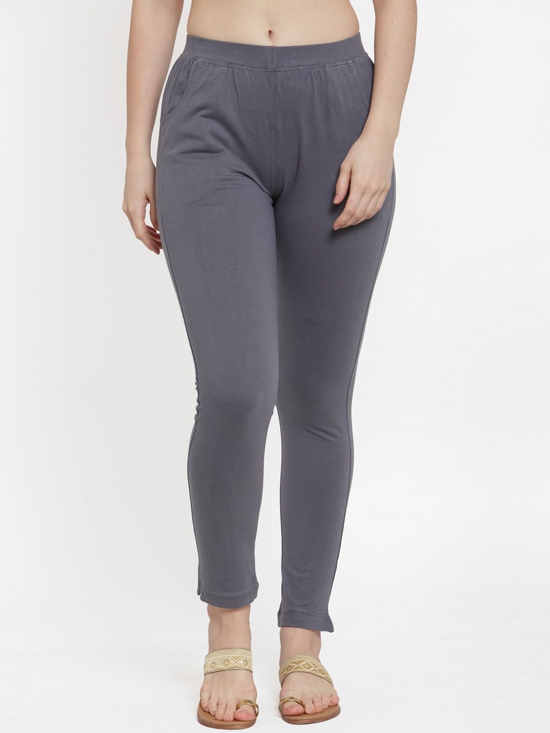 TAG 7 Women Pack Of 2 Solid Straight-Fit Ankle-Length Leggings - Distacart