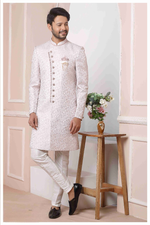 Thumbnail for Raivat Ethnic Jacquard Silk Thread Work Indo Western In Onion Pink Colour - Distacart