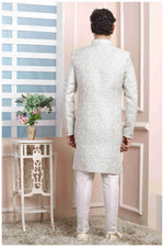 Thumbnail for Raivat Ethnic Jacquard Silk Thread Work Indo Western In Grey Colour - Distacart