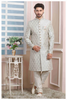 Raivat Ethnic Jacquard Silk Thread Work Indo Western In Grey Colour - Distacart