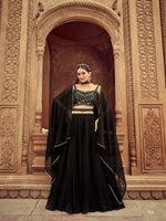 Thumbnail for Anaita Black Georgette Lehenga Choli With Hand Work - Distacart