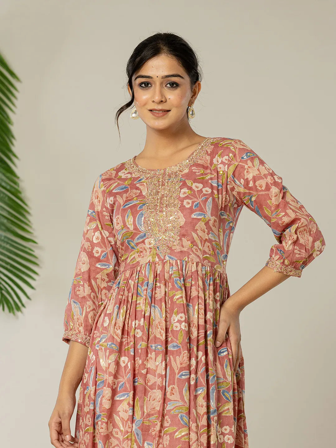 Yufta Pink Pure Cotton Sequins_Work Dress