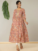 Thumbnail for Yufta Pink Pure Cotton Sequins_Work Dress
