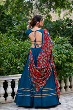 Thumbnail for Lorenvalley Firozi Pure Cotton Plain With Gota Patti Touch Up Lehenga Choli - Distacart