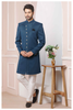 Raivat Ethnic Jacquard Silk Thread Work Indo Western In Blue Colour - Distacart