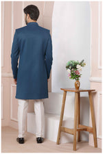 Thumbnail for Raivat Ethnic Jacquard Silk Thread Work Indo Western In Blue Colour - Distacart