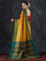 Thumbnail for NOZ2TOZ Women's Aura Silk Yellow Woven Design Designer Saree With Blouse Piece - Distacart