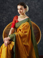 Thumbnail for NOZ2TOZ Women's Aura Silk Yellow Woven Design Designer Saree With Blouse Piece - Distacart