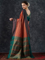 Thumbnail for NOZ2TOZ Women's Aura Silk Orange Woven Design Designer Saree With Blouse Piece - Distacart