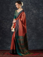 Thumbnail for NOZ2TOZ Women's Aura Silk Orange Woven Design Designer Saree With Blouse Piece - Distacart