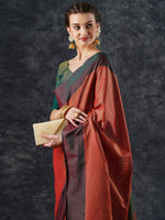 Thumbnail for NOZ2TOZ Women's Aura Silk Orange Woven Design Designer Saree With Blouse Piece - Distacart