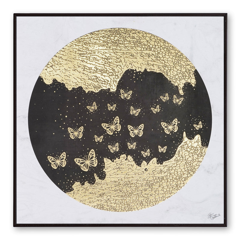 Tehzeeb Creations Golden Embossed Wall Painting - Distacart