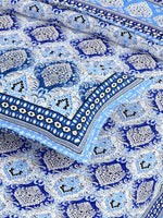 Thumbnail for Blue Ethnic Motifs Cotton 200TC King Bedsheet With 2 Zipper Pillow Covers - King Size by House of Ree - Distacart