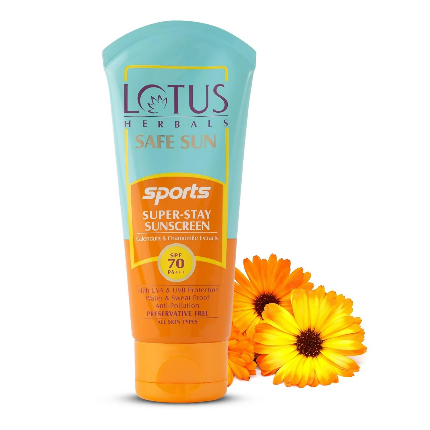 Lotus Herbals Safe Sun Sports Super Stay Sunscreen Cream SPF 70 PA+++ - Distacart