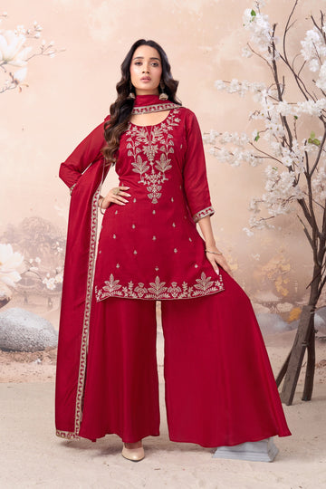Anaita Pink Vichitra Silk Readymade Suit with Coding Work - Dista