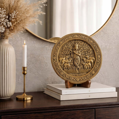 krishna art wall plate