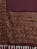 Thumbnail for Anouk Purple & Gold-Toned Zari Pure Georgette Kanjeevaram Saree - Distacart