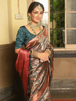 Thumbnail for Anouk Abstract Woven Design Zari Art Silk Saree - Distacart