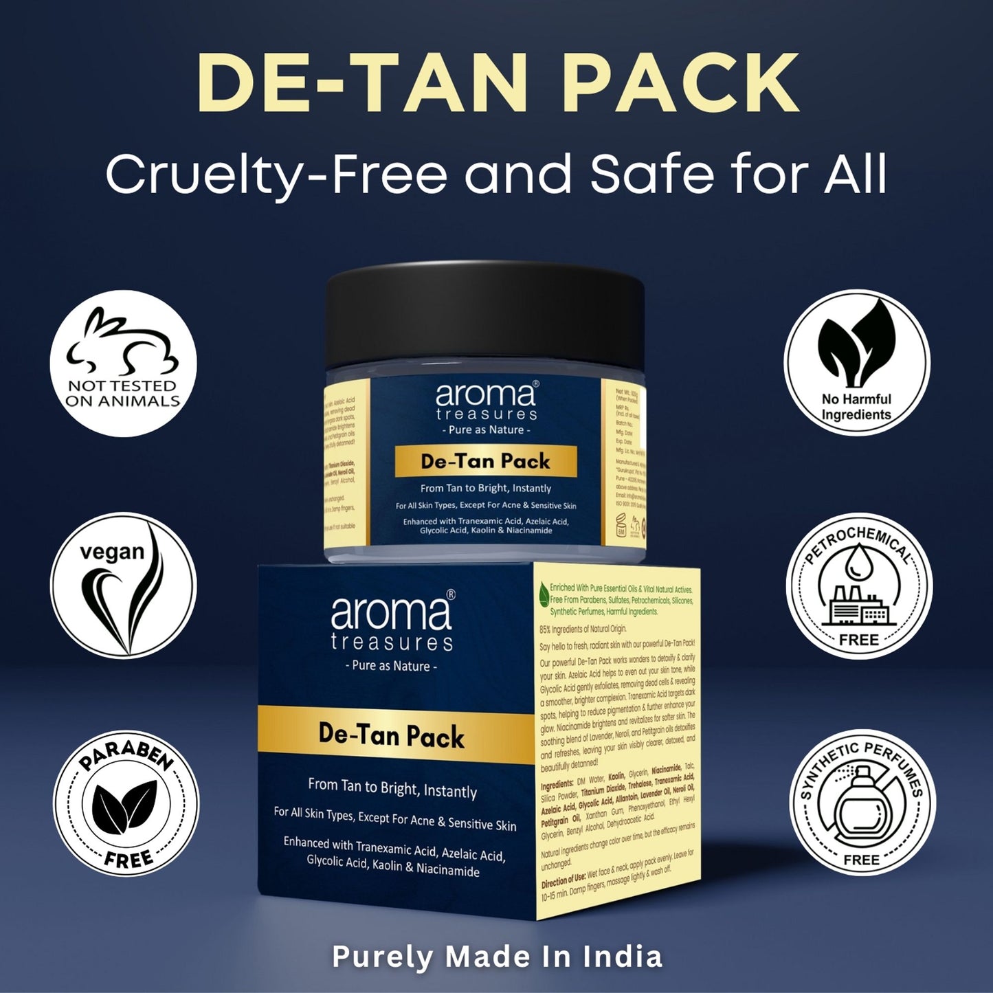 Aroma Treasures De-Tan Pack From Tan To Bright Instantly - Distacart