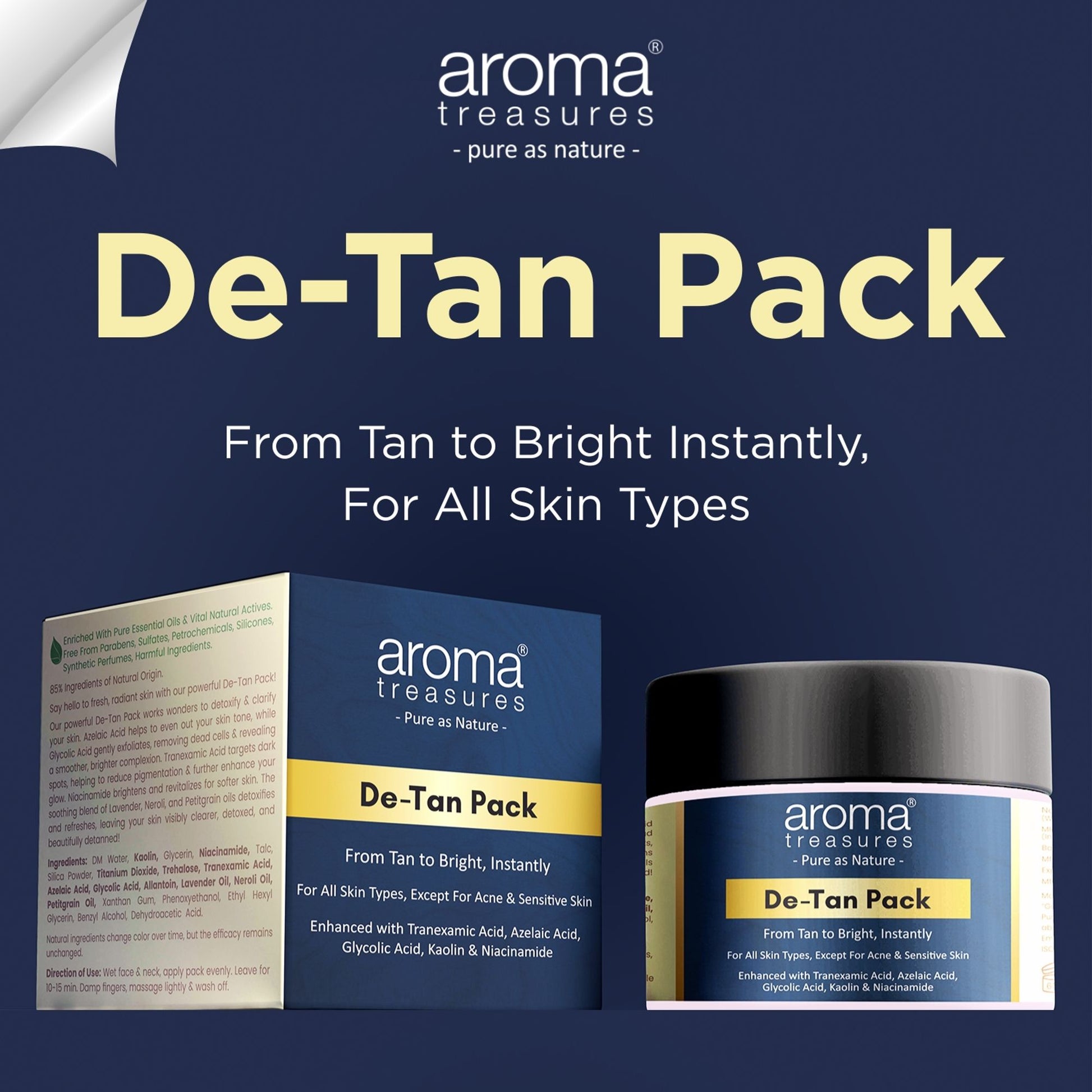 Aroma Treasures De-Tan Pack From Tan To Bright Instantly - Distacart