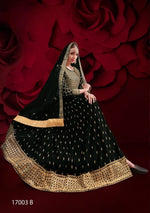 Thumbnail for Anaita Black Silk Anarkali Suit With Embroidery & Stone Work - Distacart
