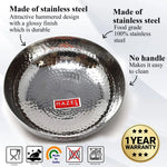Thumbnail for HAZEL Stainless Steel Kadai Without Handle | Hammered Tasra Kadhai, 700 ML