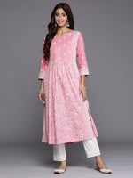 Thumbnail for Indo Era Pink Printed A-Line Kurta - Distacart