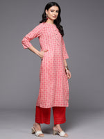 Thumbnail for Indo Era Peach Printed Straight Kurta - Distacart