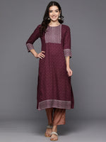 Thumbnail for Indo Era Maroon Embellished Straight Kurta - Distacart