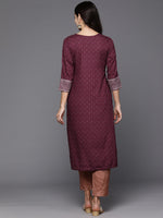 Thumbnail for Indo Era Maroon Embellished Straight Kurta - Distacart