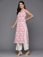 Thumbnail for Indo Era Pink Printed Straight Kurta - Distacart